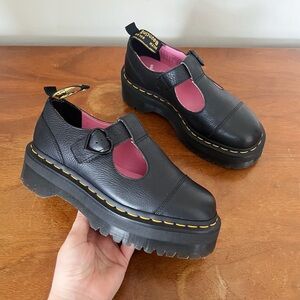 Dr Martens x Lazy Oaf • Bethan Leather Mary Janes platform shoes black quad